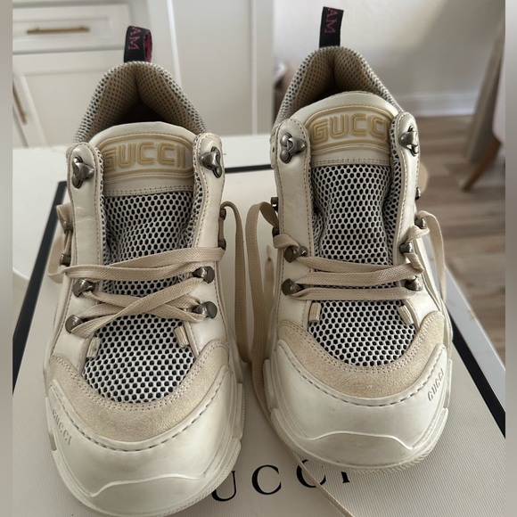 Gucci Cream and Black Women's Sneakers - Picture 1 of 5